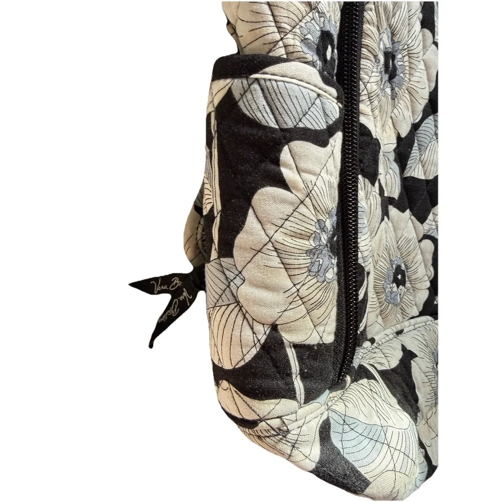 Vera Bradley Black & Cream Floral Laptop Bag Backpack